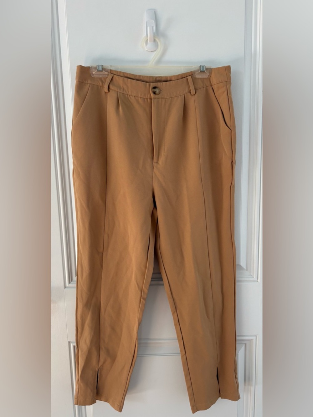 SHEIN Women's Tan Chinos - Tailored Front Pleat